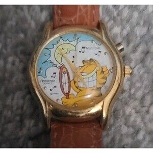 VTG Rare Garfield Cat Watch Needs Battery With Mirror Garfield Collectors Gift